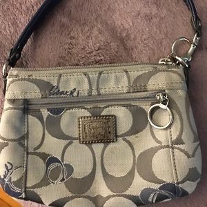Gray and navy coach purse (slightly used)
